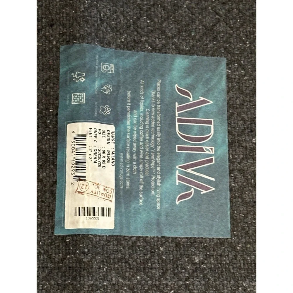 Machine Washable Rug Adiva Milano  2'X3' MLN25 Blue Peachy Orange Faded-Look
